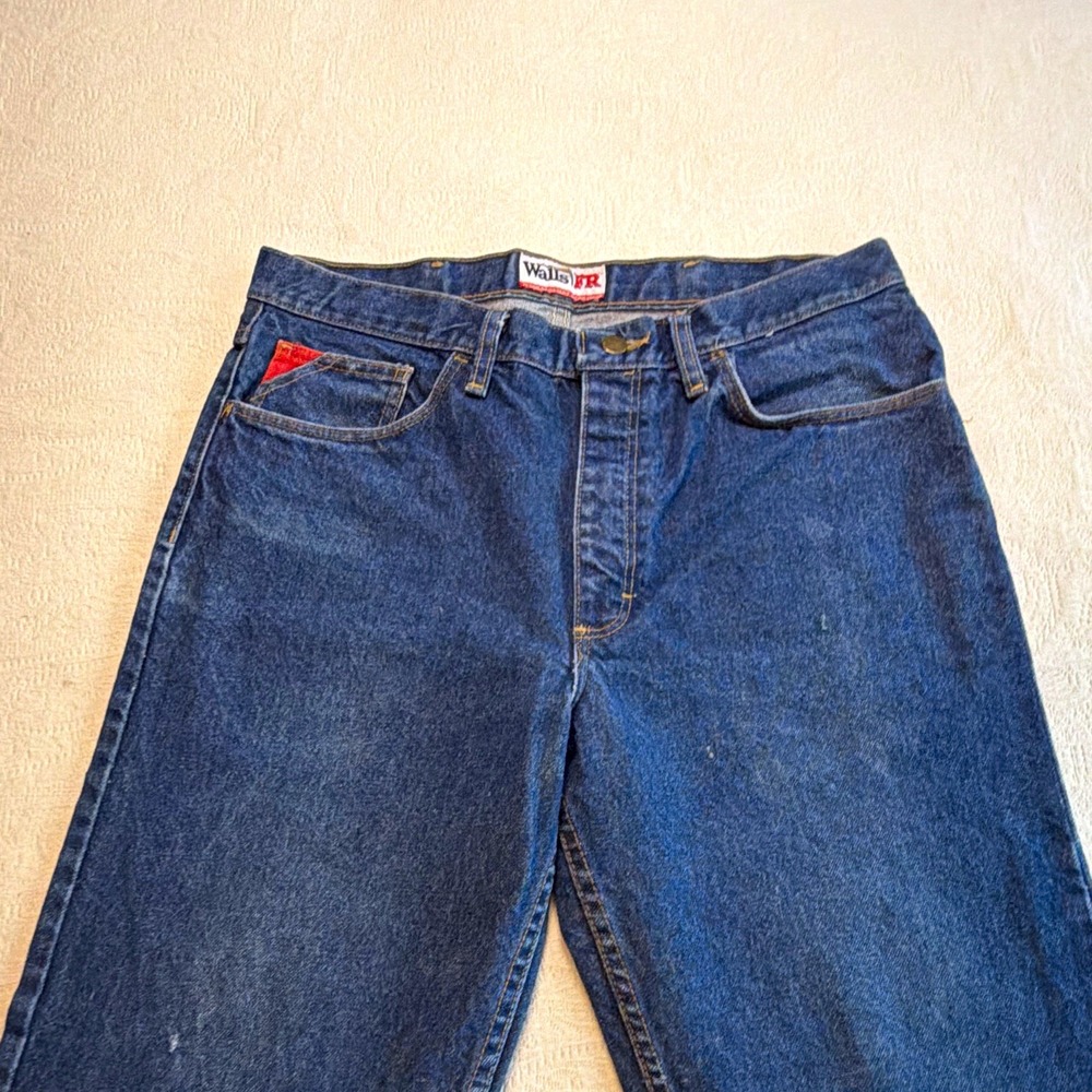 Walls FR Flame Resistant Cotton Denim Work Pants Mens 34x32 Blue 2112